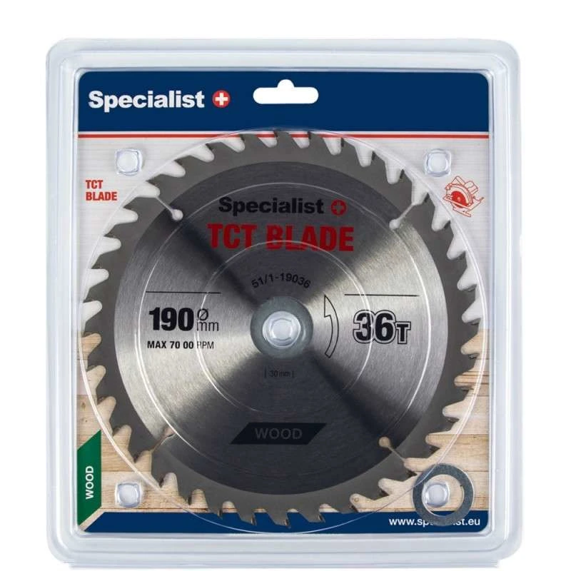 Specialist+ 51/1-19036 Диск відрізний по дереву 190x36Tx30/20/16