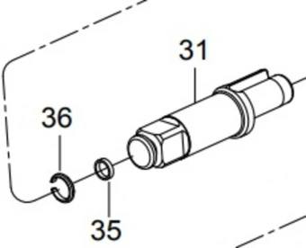 KING TONY Вал стандартный в сборе (сост.31,35,36) для 33411-020 | 33411-CTK3