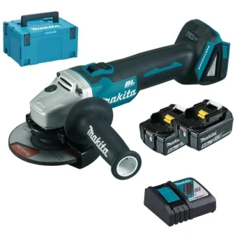Акумуляторна болгарка Makita DGA504RTJ (18 В, 2х5 А*год, 125 мм)