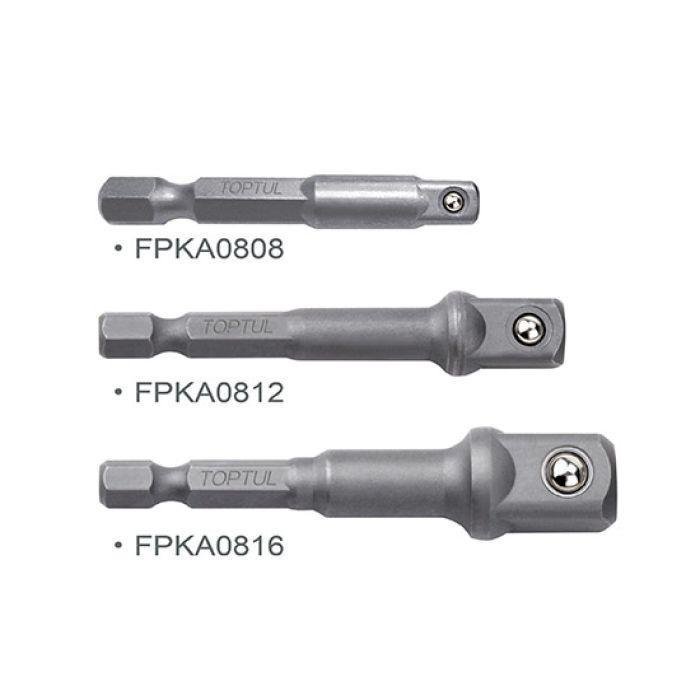 Набор переходников под шуруповерт 1/4" 3 ед. TOPTUL (1/4", 3/8", 1/2") GAAR0301