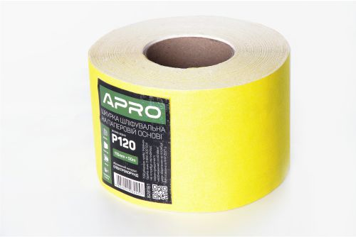 Бумага шлифовальная APRO P150 115мм*50м рулон (бумажная основа)