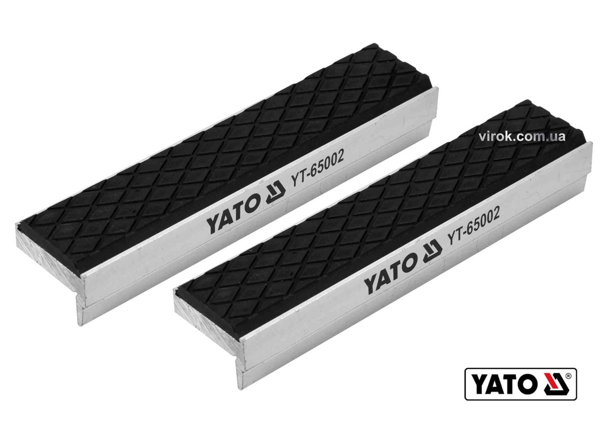 YATO Губки змінні до лещат м'які YATO: 125 х 30 х 10 мм, алюмінієві з гумою  | YT-65002