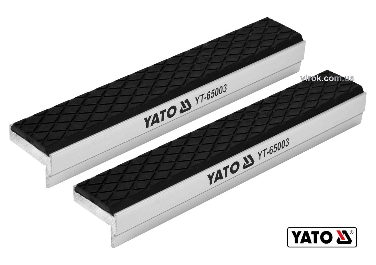 YATO Губки змінні до лещат м'які YATO: 150 х 30 х 10 мм, алюмінієві з гумою  | YT-65003