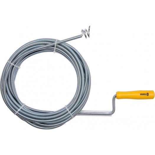 VOREL Трос пружний для чистки каналізаційних труб , Ø= 9 мм, l= 10 м  | 55545