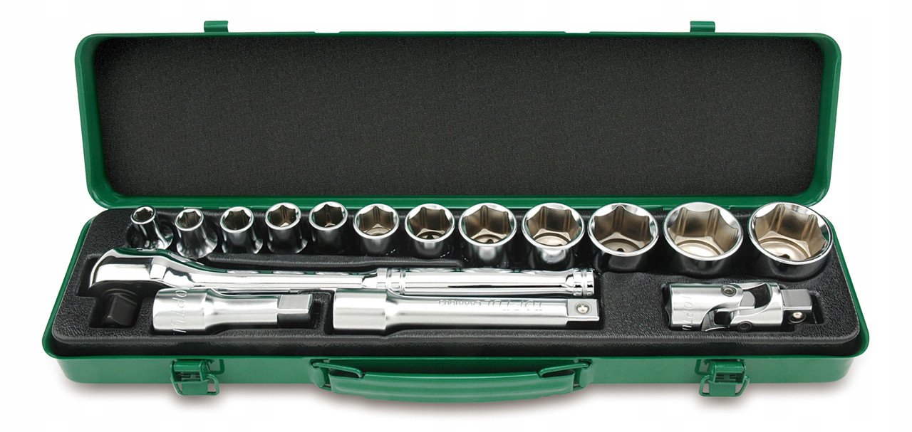 Набор головок с трещоткой TOPTUL 1/2" 16 ед. (6-гр.) GCAD1601