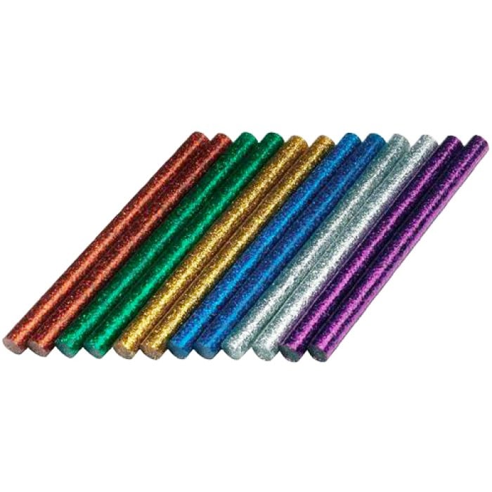 Кольорові клейові стрижні з блискітками Dremel (7х100 мм, 12 шт.) (2615GG04JA)