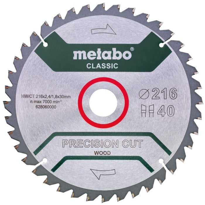 Пильний диск Metabo Precision cut Classic HW/CT (216x1.8x30 мм) (628060000)