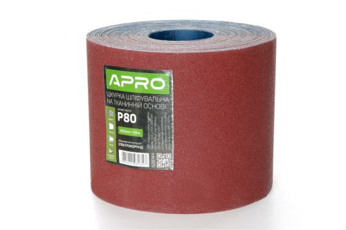 Бумага шлифовальная APRO P100 рулон 200мм*50м (тканевая основа)