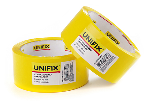 Лента клейкая упаковочная желтая 45мм*200м SKW-5400266 UNIFIX