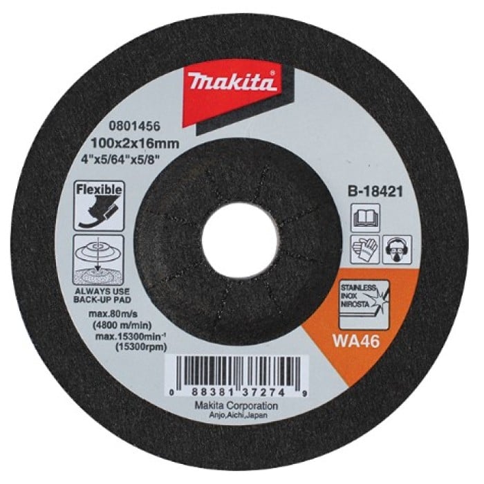 Гнучкий шліфувальний диск Makita (115x3х22.23 мм) (B-18518)