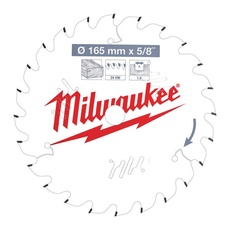 MILWAUKEE Диск пиляльний PFTE THIN KERF , Ø165х5/8"х1,6мм, 24 зуб. | 4932471311