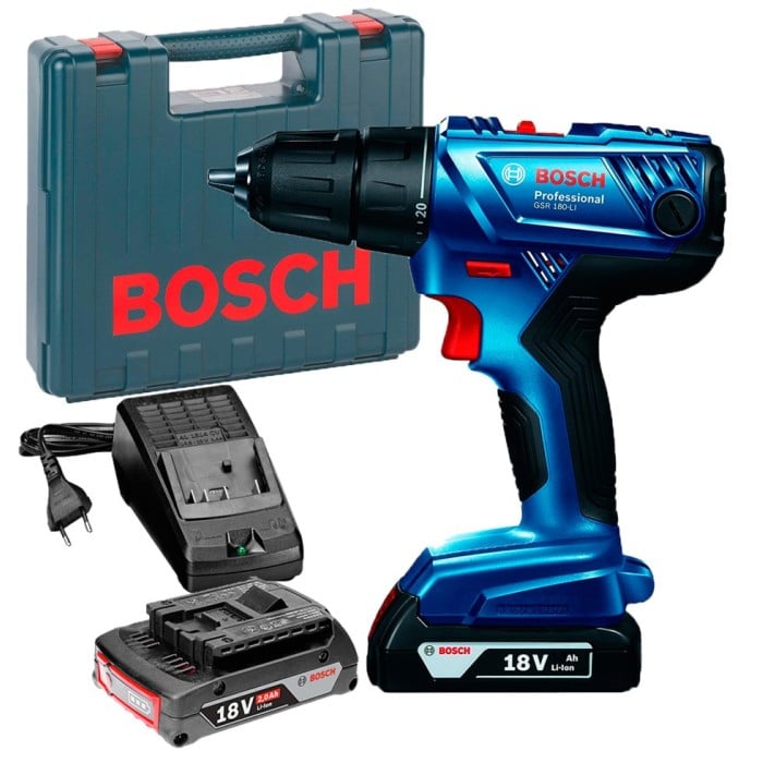 Акумуляторний ударний шурупокрут Bosch GSB 180-LI (18 В, 2х2 А*год, 54 Н*м) (06019F8307)