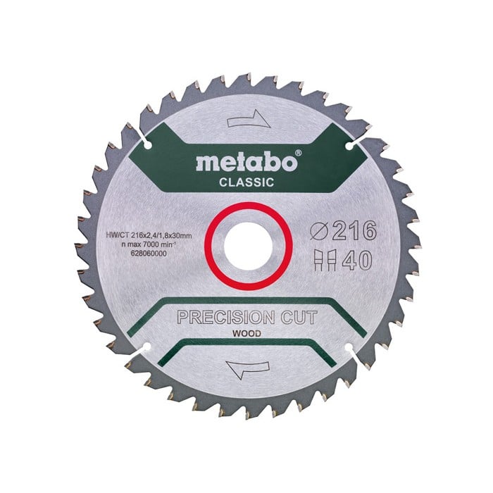 Пильний диск Metabo Precision Cut Classic HW/CT (216x2.4x30 мм) (628652000)
