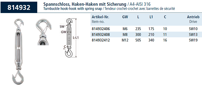 Талевий гак-гак з пружинною застібкою