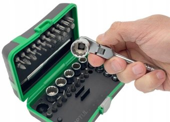 Набор бит и головок с трещоткой TOPTUL 1/4" 41 ед. (12-гран.) TOPTUL GADW4502