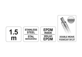 FALA Шланг для душа Ø= 14 мм, з нержавіючою сталевою хромованою гофрою, G 1/2, l= 1,5 м  | 75648