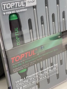 Набор отверток для точных работ 14 в 1 TOPTUL (T5-T20,PH,SL) GAAW0804
