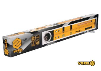 VOREL Кутомір регулювальний алюмінієвий : l=63мм, кут 0-270°, діапаз. 0-500мм, 2 капсули+олівець  | 