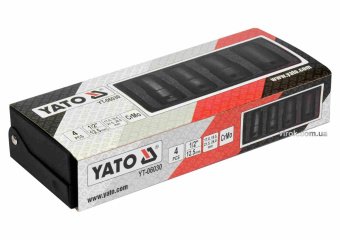 YATO Торцеві головки ударні для зриву гвинтів YATO: квадрат-1/2", L= 55 мм; М17, 18.5, 21.5, 26 мм, 