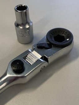 Трещотка мини 1/4" с шарниром TOPTUL 60 зубцов (исп. с FTDF0810) CHEV0811