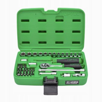 Набор торцевых головок и бит с трещоткой TOPTUL 1/4" 41ед. GCAI4102