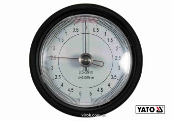 Ключ динамометричний YATO : квадрат 1/4", F= 0,5- 5 Нм  зі стрілочно циферблатною шкалою [12]