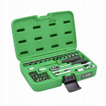 Набор торцевых головок и бит с трещоткой TOPTUL 1/4" 41ед. GCAI4102
