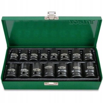 Набор ударных головок TOPTUL 1/2" 10-24мм 15ед. GDAD1501