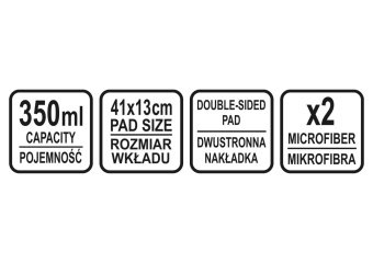 LUND Швабра 2-стороння з розпилювачем : з 2 мікрофібрами, платф- 41х1см, ємність- 35мл, l=118см  | 6