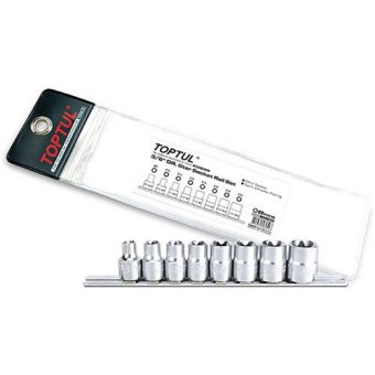 Набор головок TORX на планке TOPTUL 3/8" E8-E20 8ед. GAAG0802