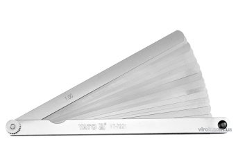 YATO Щупи вимірювальні YATO : 200 х 12.8 мм, 17 пелюстків, h= 0.02 - 1 мм  | YT-7221