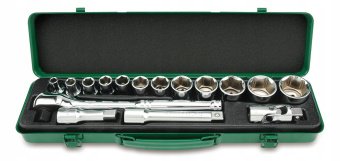 Набор головок с трещоткой TOPTUL 1/2" 16 ед. (6-гр.) GCAD1601