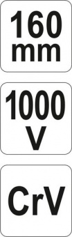 YATO Щипці для зняття ізоляції YATO : L= 160 мм, до 1000V  | YT-21160