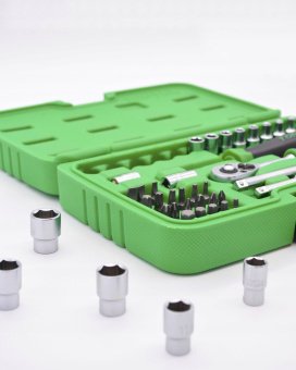 Набор торцевых головок и бит с трещоткой TOPTUL 1/4" 41ед. GCAI4102