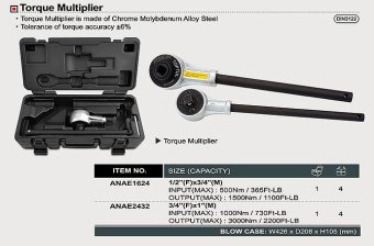 Редуктор-усилитель крутящего момента TOPTUL 1/2"х3/4" 460-1400Nm ANAE1624