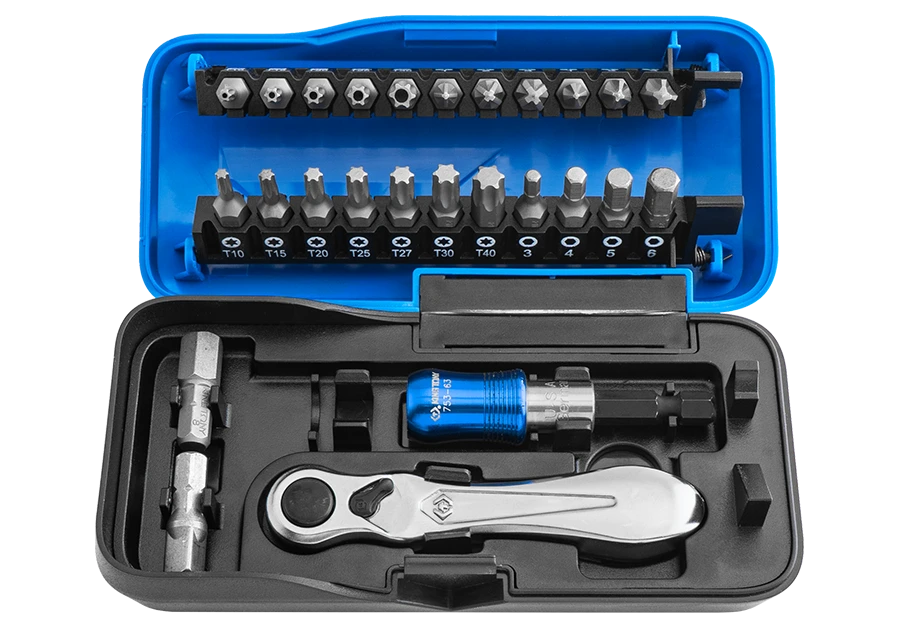 KING TONY Набор бит и трещотка в кейсе | 1026CQ-AM