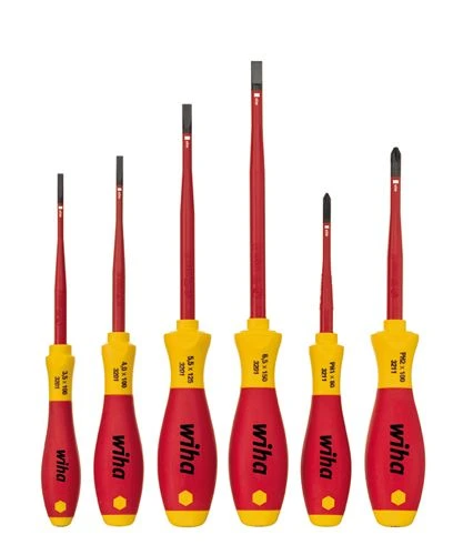 Wiha W35389 Набор из 6 отверток SoftFinish VDE и GS для работ с деталями под напряжением до 1000 В