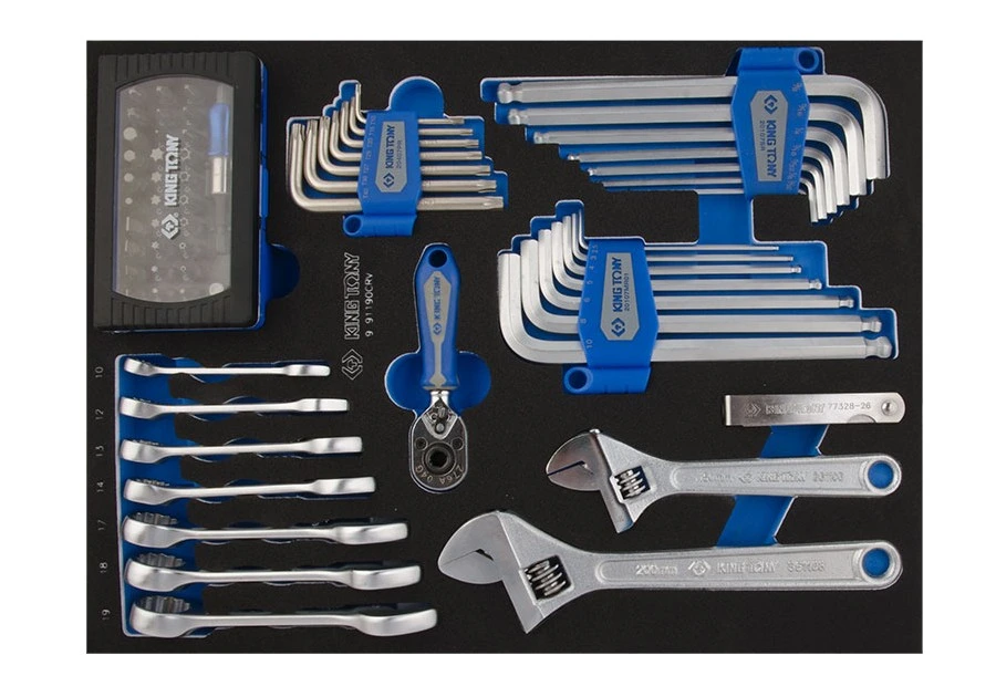 KING TONY Набор инструмента комбинированный 90 предметов (EVA ложемент) | 9-91190CRV