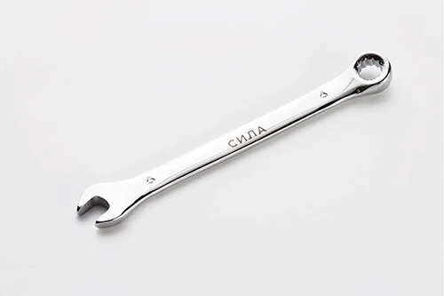 Ключ рожково-накидной полированный CrV 6мм СИЛА