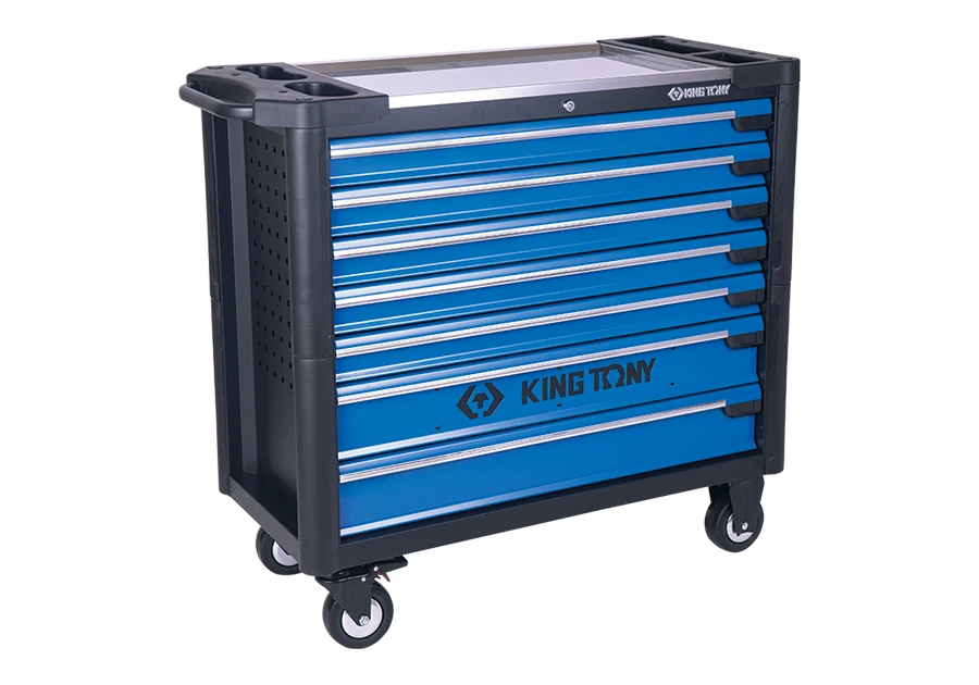 KING TONY Тумба инструментальная 7 полочная с бампером экстра большая 1020 x 460 x 976 | 87G33-7B-KB
