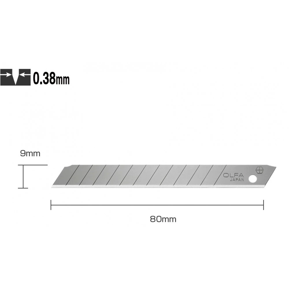Лезвие OLFA ASB-10 черное сегментированное 9мм 10шт (121510) (вместо C220301)