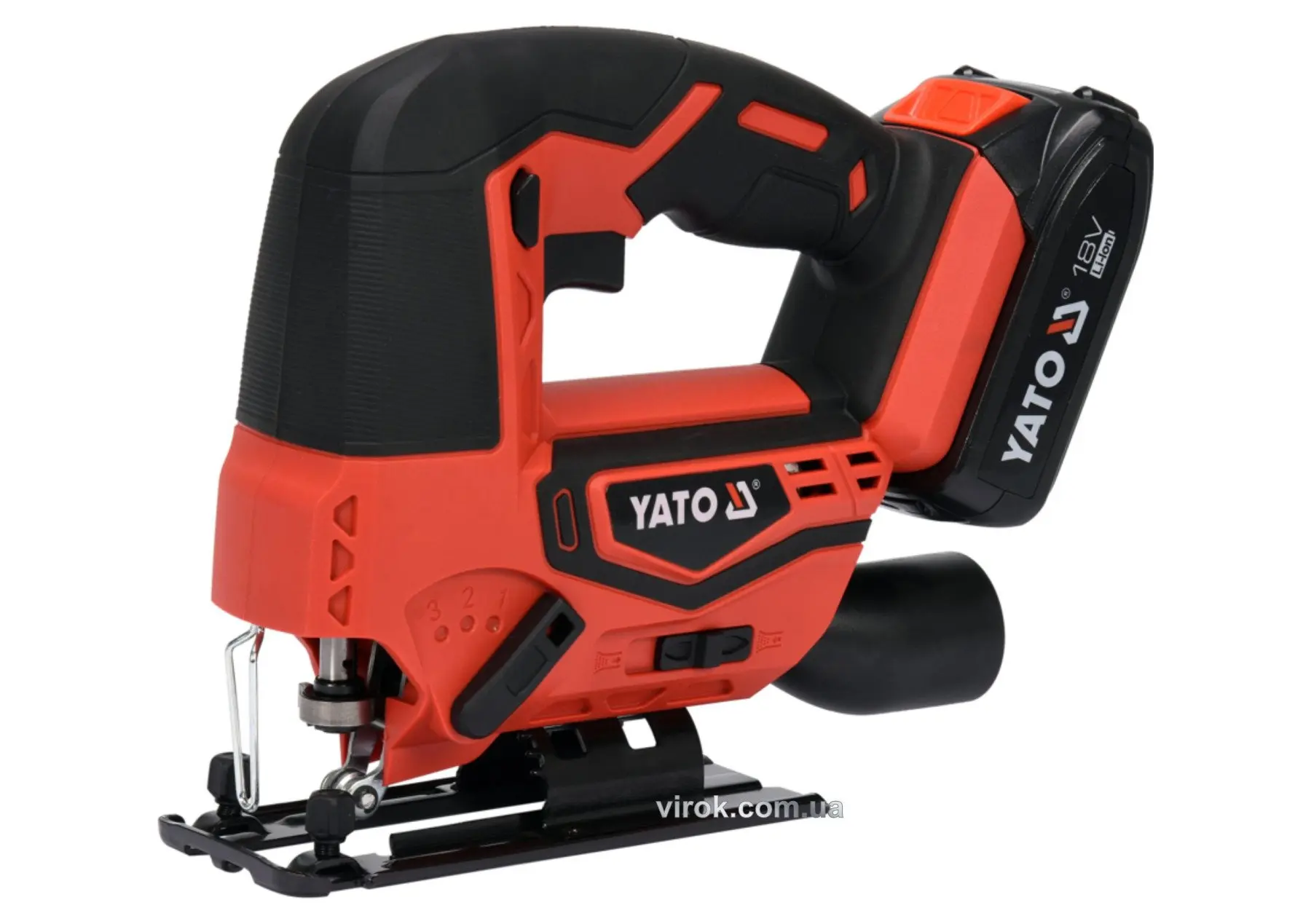 YATO Лобзик акумуляторний YATO : Li-Ion 18 В, 2 АГод, з зарядним пристроєм  | YT-82822