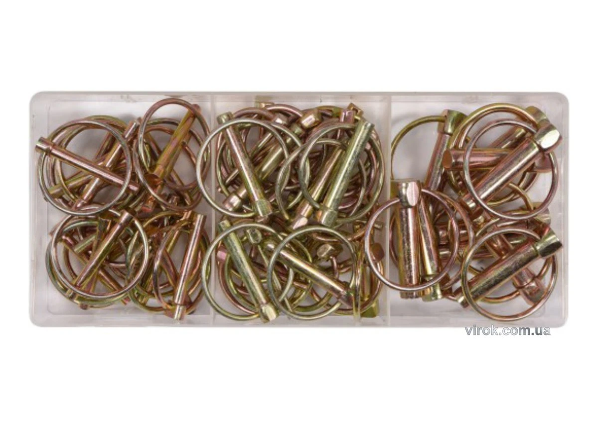 YATO Шплінти l= 36 - 45 мм з кільцями Ø= 4,5 - 11 мм YATO; наб. 50 елем.  | YT-06787