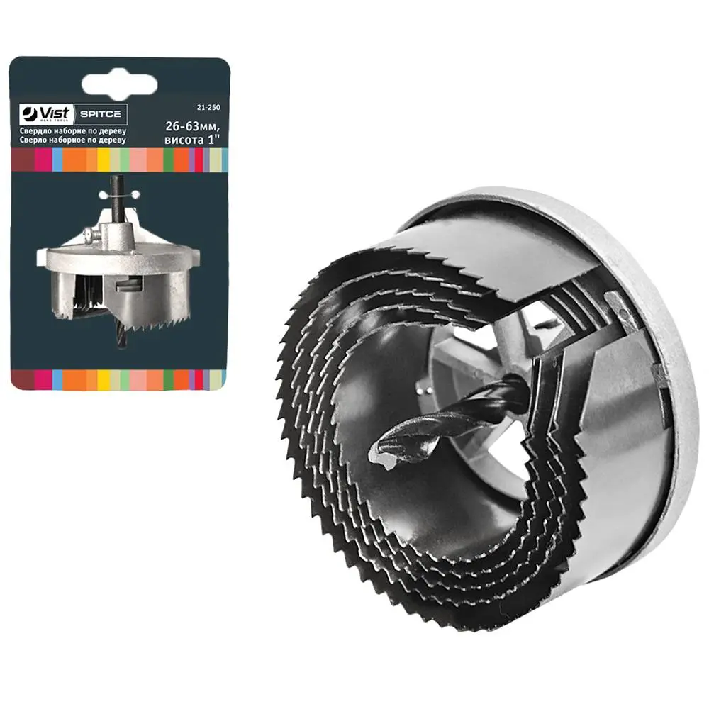 Свердло наборне по дереву, 2, 60–95мм Spitce | 21-252