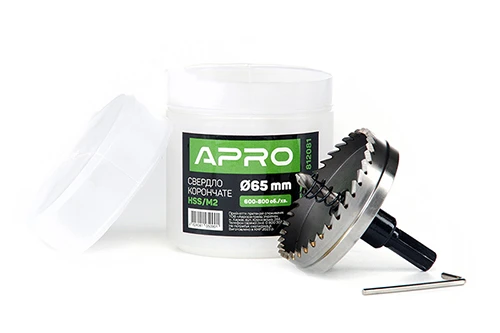 Свердло корончате HSS/М2 Ø65мм APRO