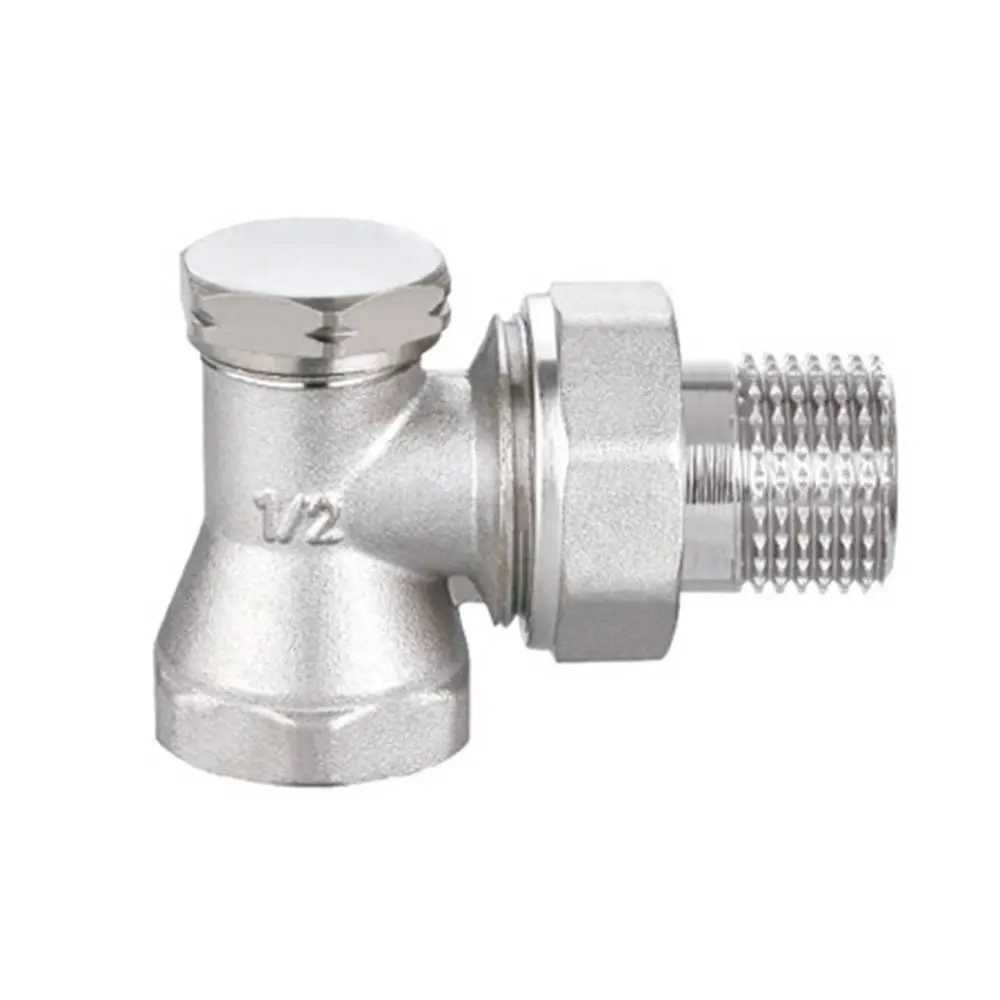 Кран латунний вентильний для підключення радіаторів кутовий нижній 1/2 Double-lin | 78-119