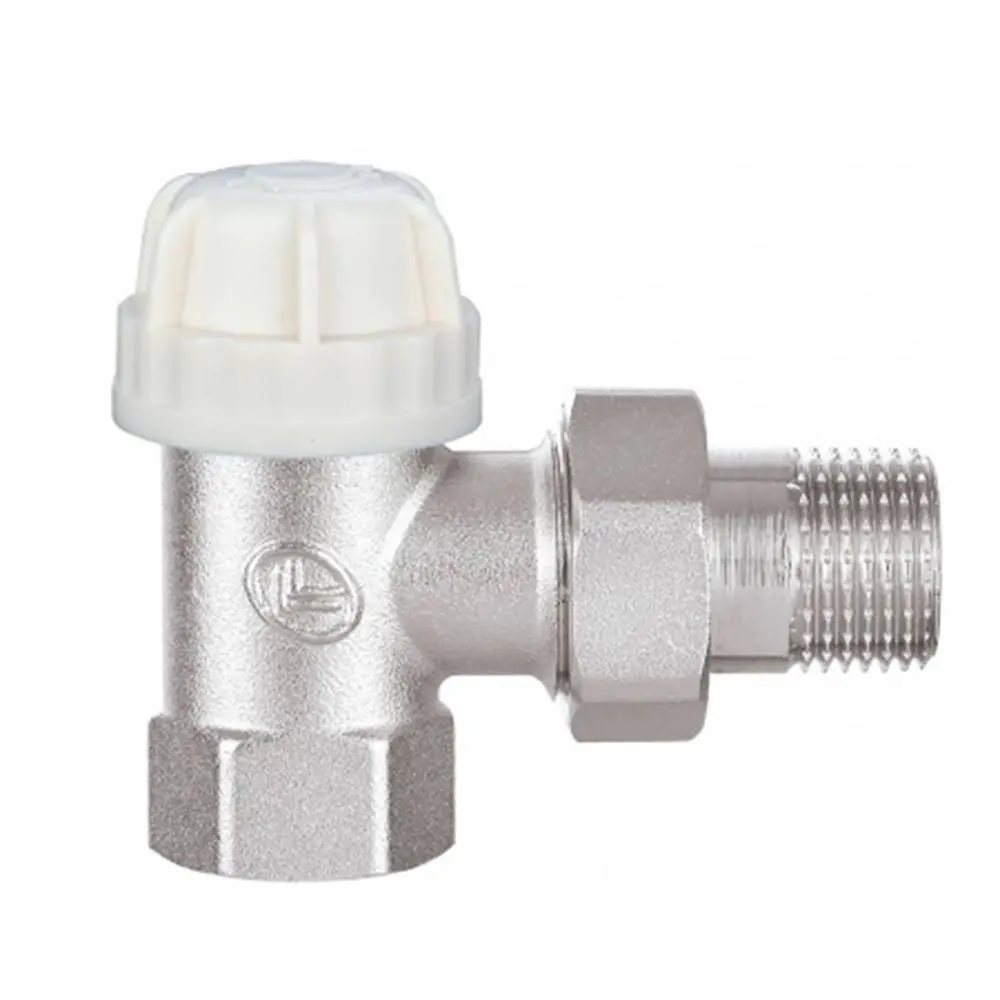 Кран латунний термостатичний для підключення радіаторів кутовий 1/2 Double-lin | 78-125