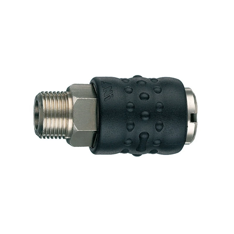 ANI Spa Разъём б/с 17/B 1/2M, тип "мама", соед. резьба 1/2'' нар., обрезиненный корпус. | AH020803