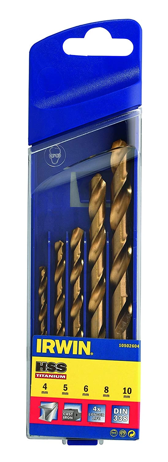 IRWIN Набор свёрл HSS PRO TITANIUM CASS 4/5/6/8/10 | 10502604