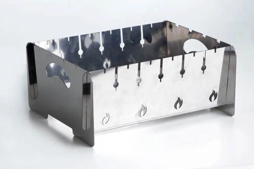 Мангал разборной из нержавеющей стали толщина 2мм на 6 шампуров с чехлом, перчатками напольный СИЛА